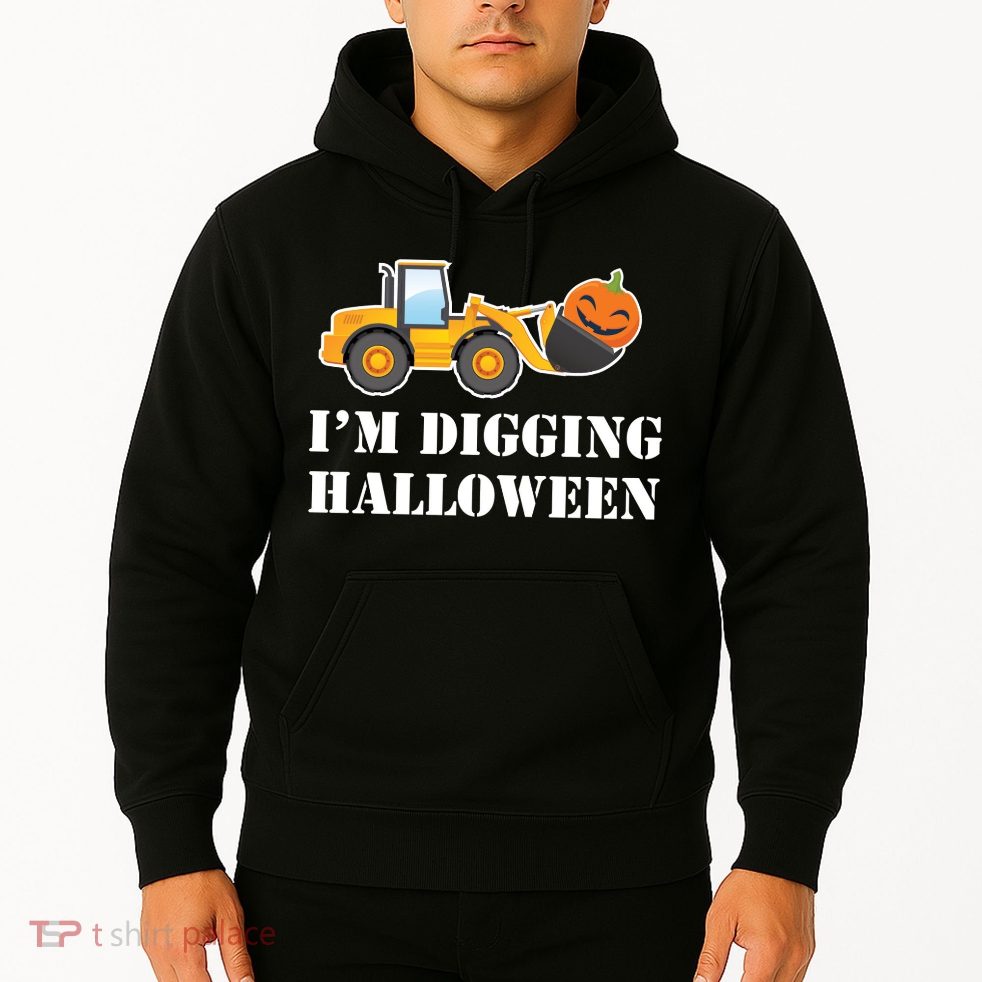 Cute I'm Digging Halloween Tractor Hoodie