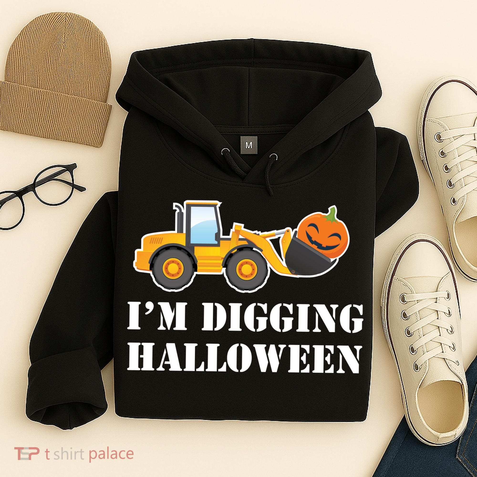Cute I'm Digging Halloween Tractor Hoodie