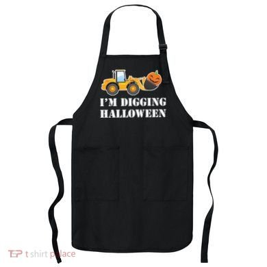 Cute I'm Digging Halloween Tractor Apron