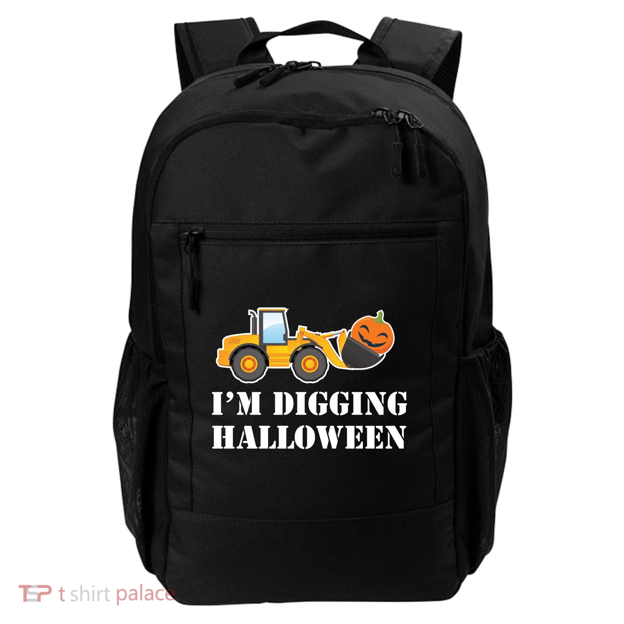 Cute I'm Digging Halloween Tractor Backpack
