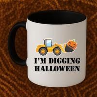 Cute I'm Digging Halloween Tractor Coffee Mug thumb 2