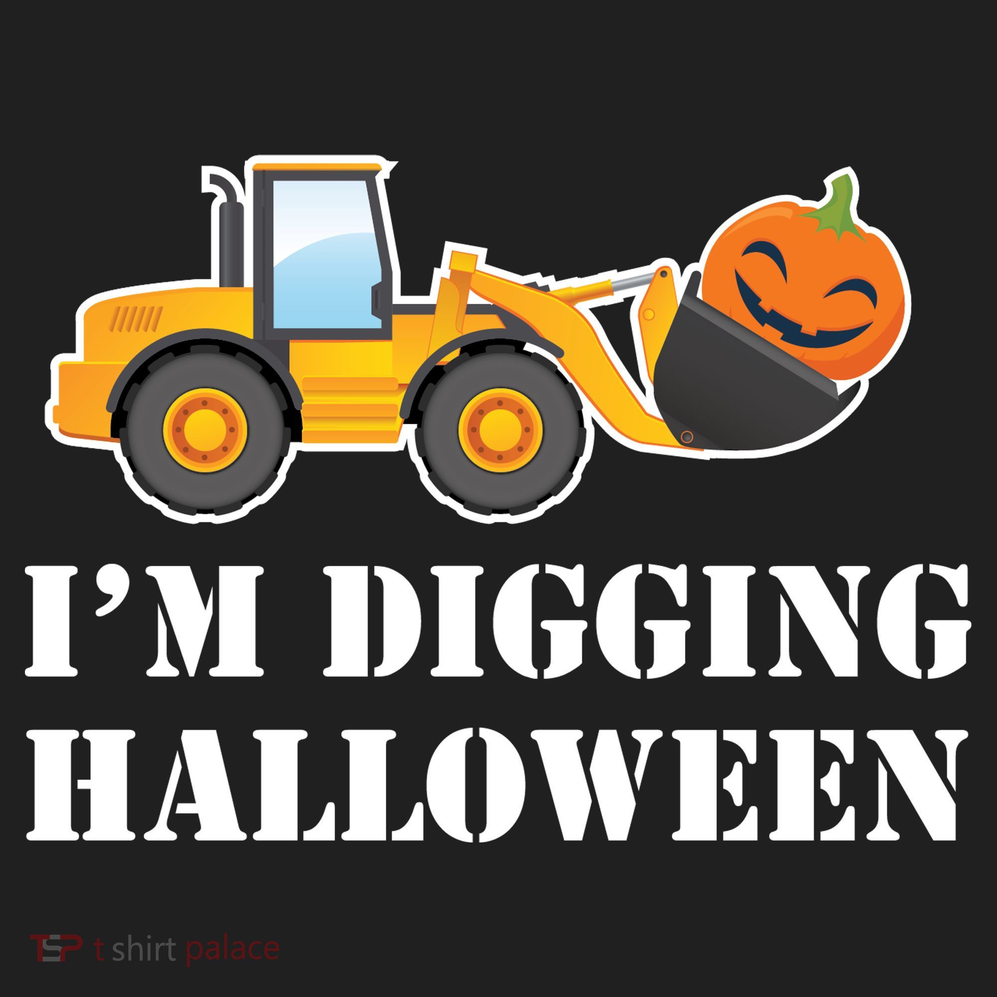 Cute I'm Digging Halloween Tractor Tumbler