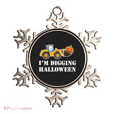 Cute I'm Digging Halloween Tractor Ornament