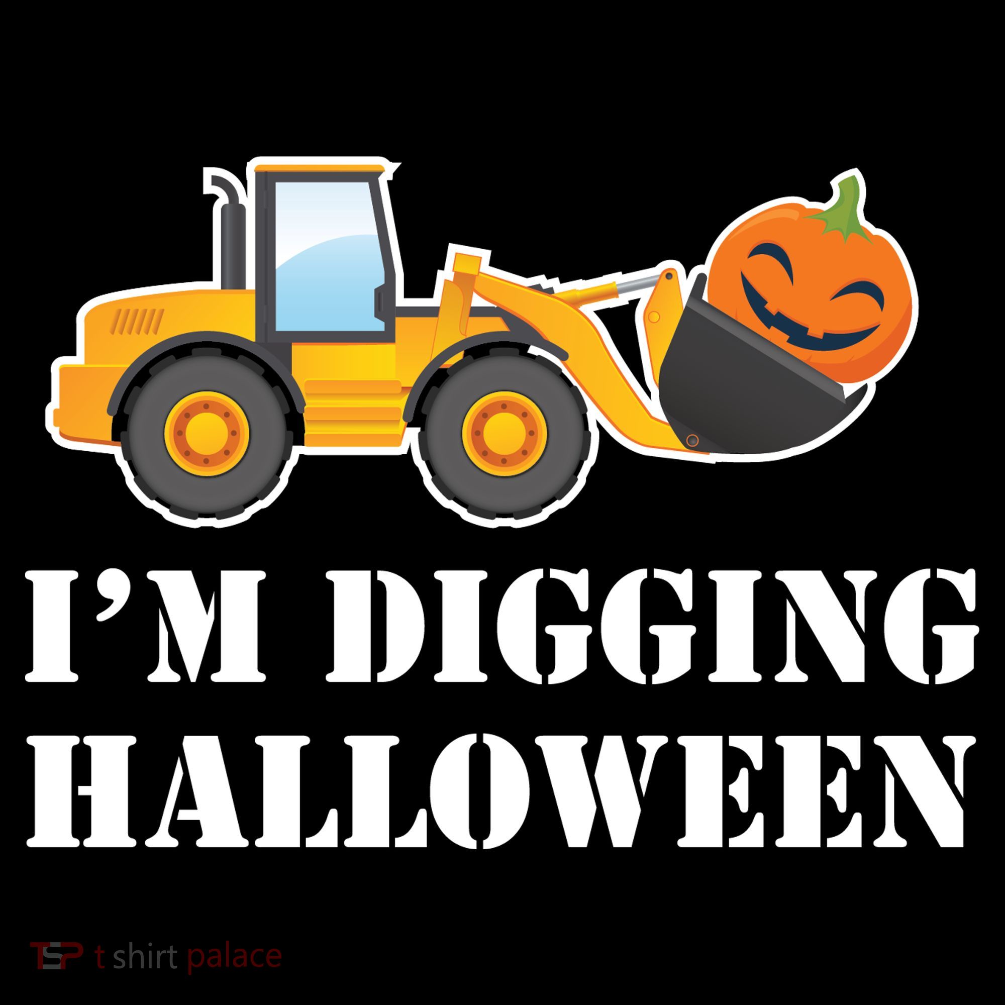 Cute I'm Digging Halloween Tractor Ornament