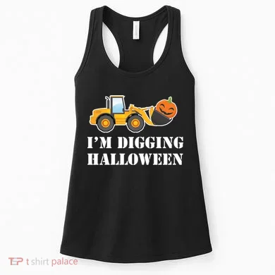 Cute I'm Digging Halloween Tractor Women's Tank Top