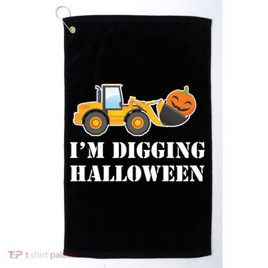 Cute I'm Digging Halloween Tractor Golf Towel
