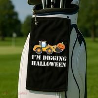 Cute I'm Digging Halloween Tractor Golf Towel thumb 2