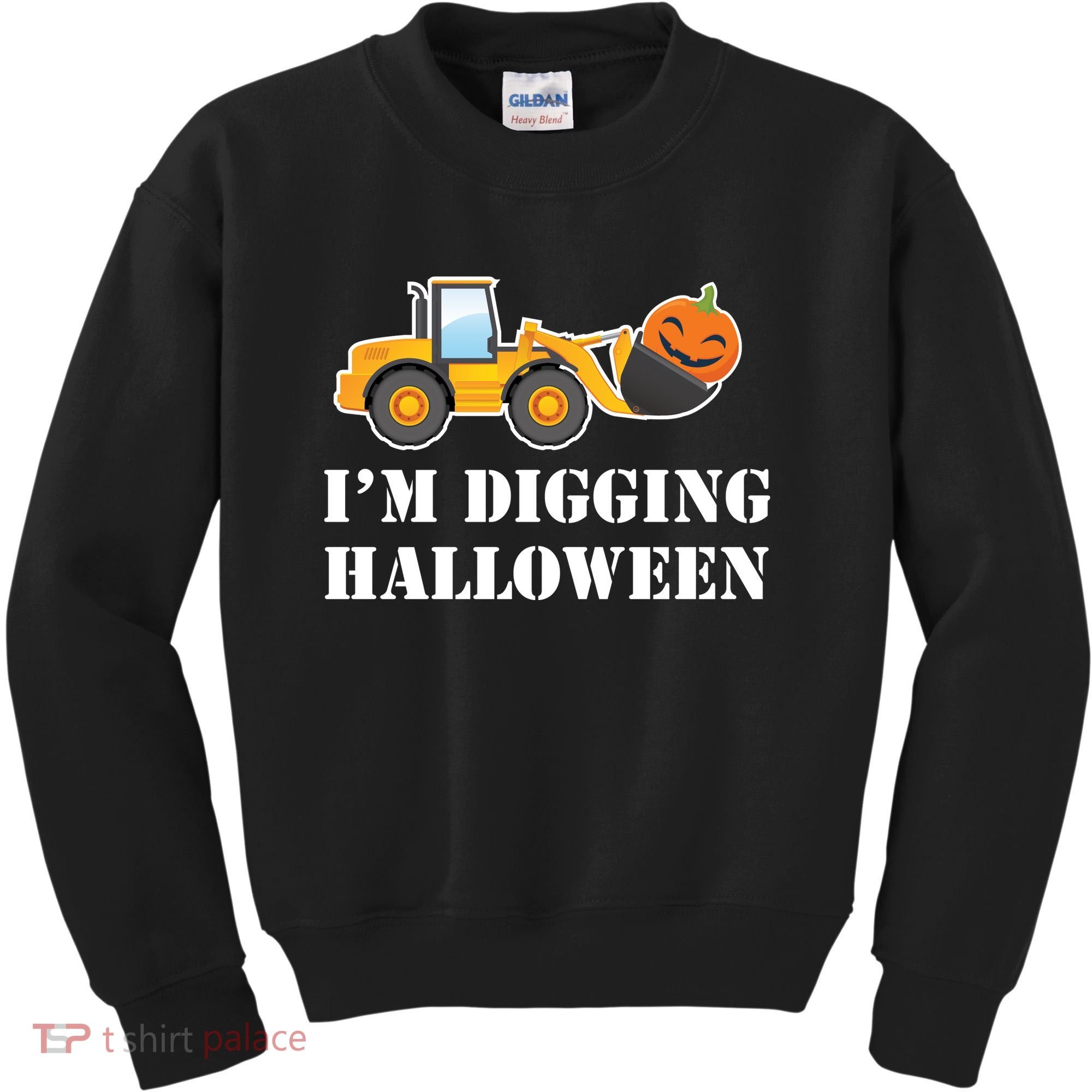 Cute I'm Digging Halloween Tractor Kids Sweatshirt