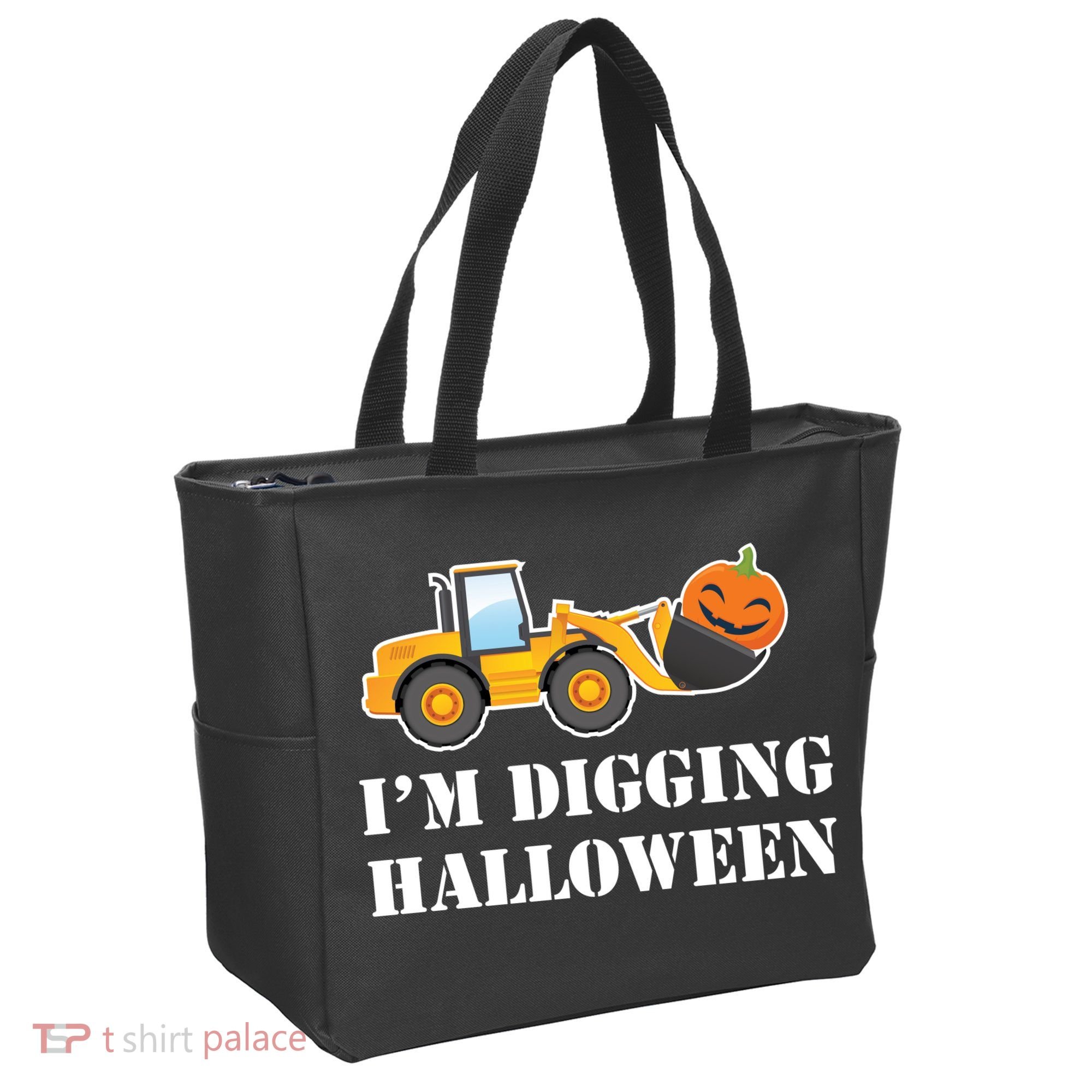 Cute I'm Digging Halloween Tractor Tote Bag