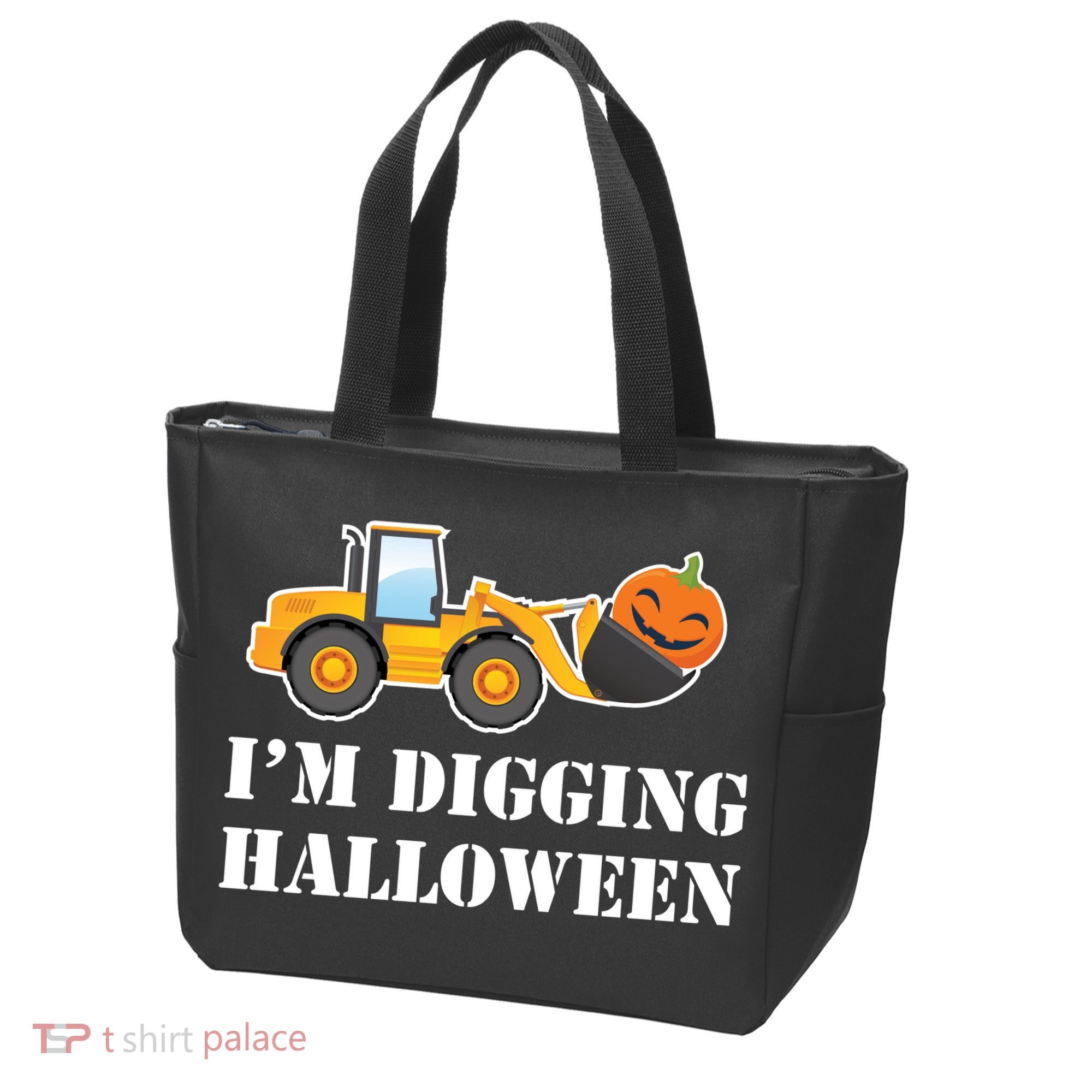 Cute I'm Digging Halloween Tractor Tote Bag