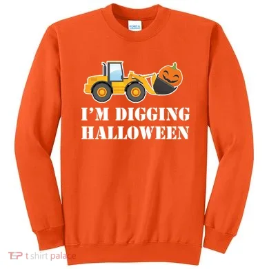 Cute I'm Digging Halloween Tractor Sweatshirt