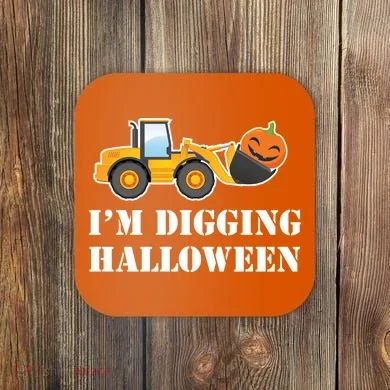 Cute I'm Digging Halloween Tractor Coaster