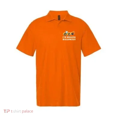 Cute I'm Digging Halloween Tractor Polo