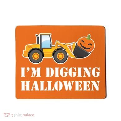 Cute I'm Digging Halloween Tractor Mousepad
