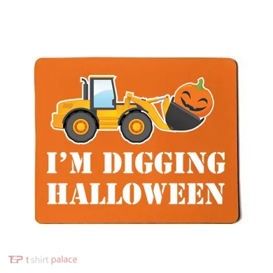 Cute I'm Digging Halloween Tractor Mousepad