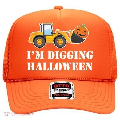 Cute I'm Digging Halloween Tractor Hat