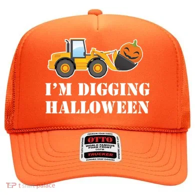 Cute I'm Digging Halloween Tractor Hat