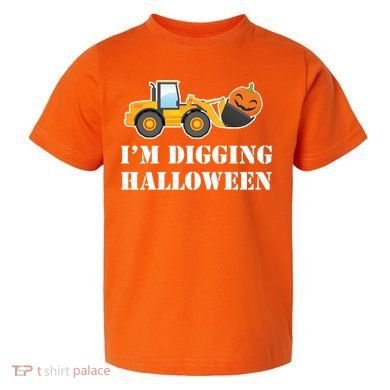 Cute I'm Digging Halloween Tractor Toddler T-Shirt