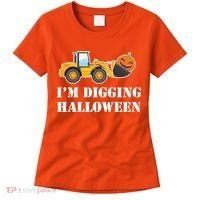 Cute I'm Digging Halloween Tractor Women's T-Shirt thumb 0