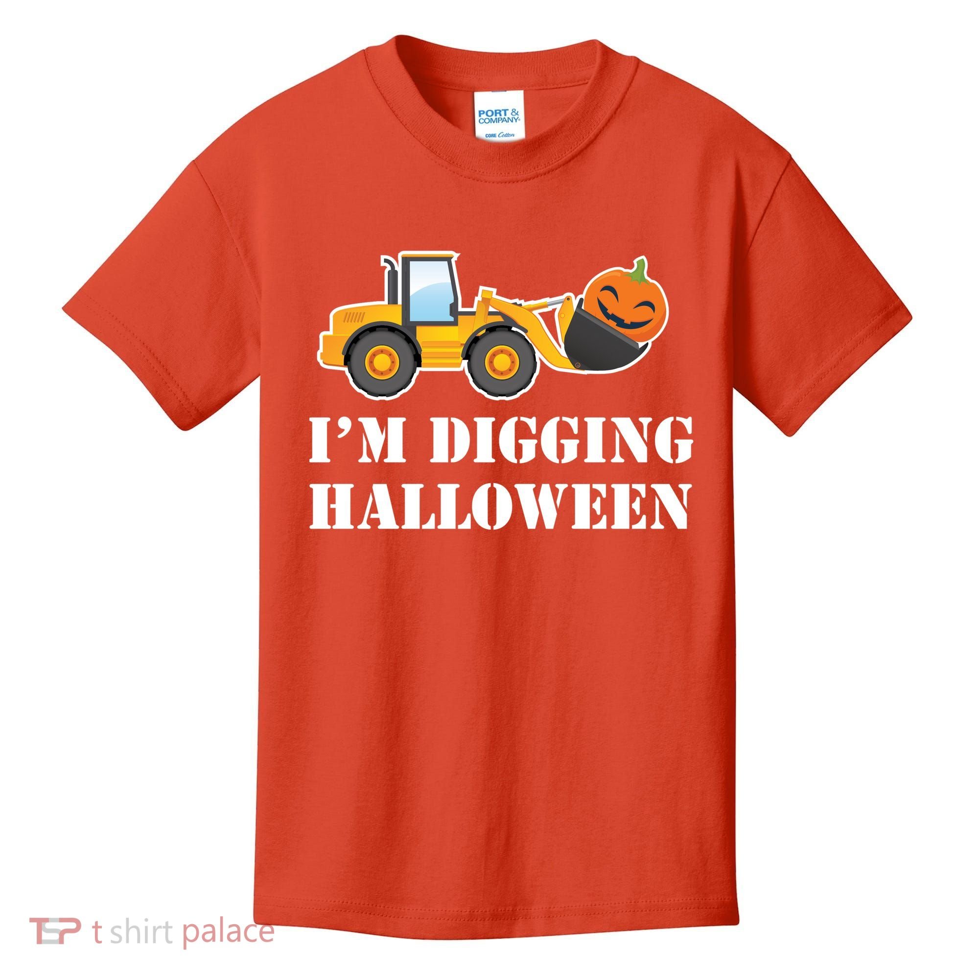Cute I'm Digging Halloween Tractor Kids T-Shirt
