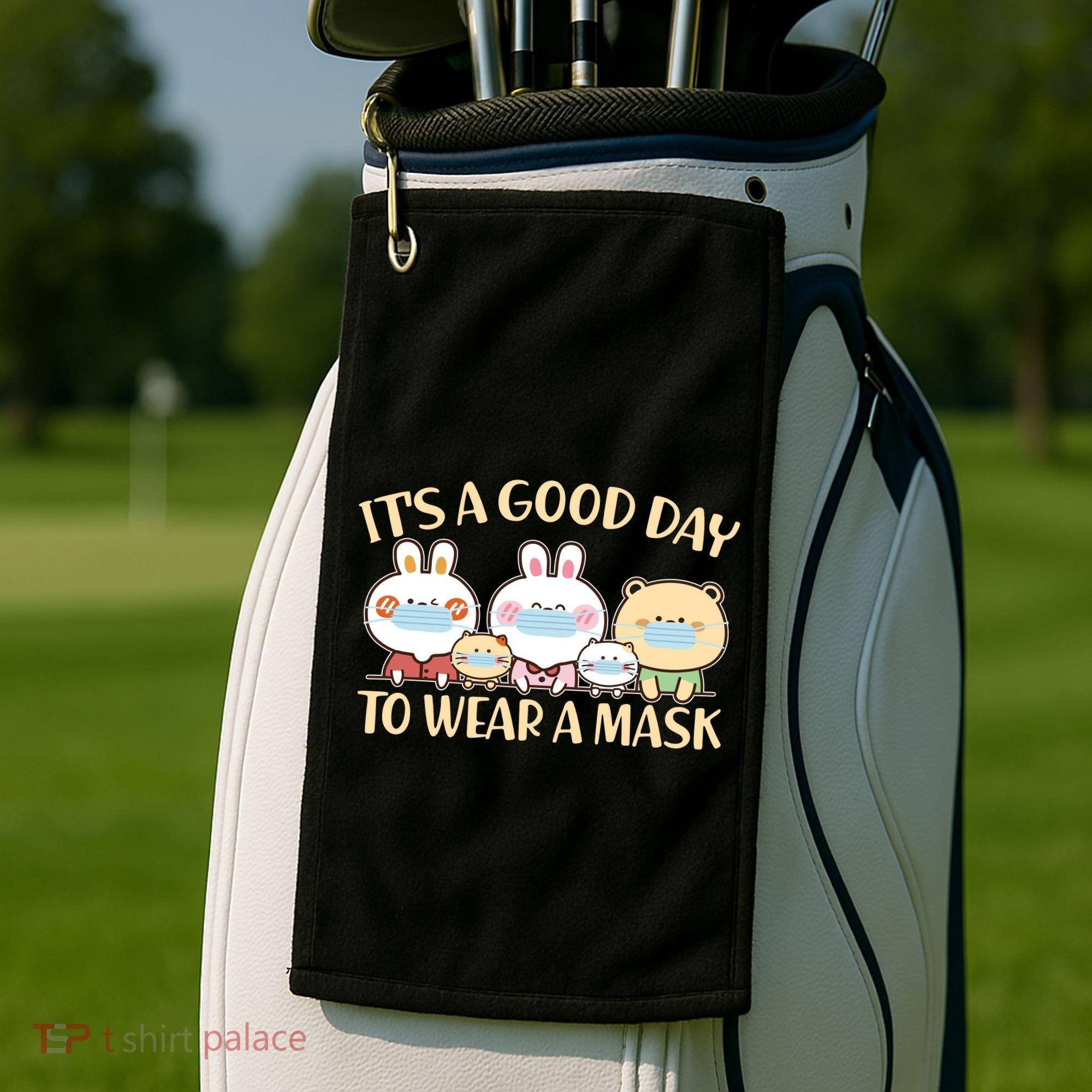Cute It's A Good Day To Wear A Mask Golf Towel