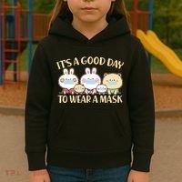 Cute It's A Good Day To Wear A Mask Kids Hoodie thumb 3