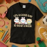 Cute It's A Good Day To Wear A Mask Kids T-Shirt thumb 3