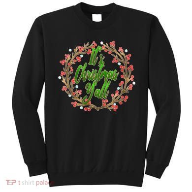 Cute It's Christmas Y'all Colorful Leaf Sweatshirt