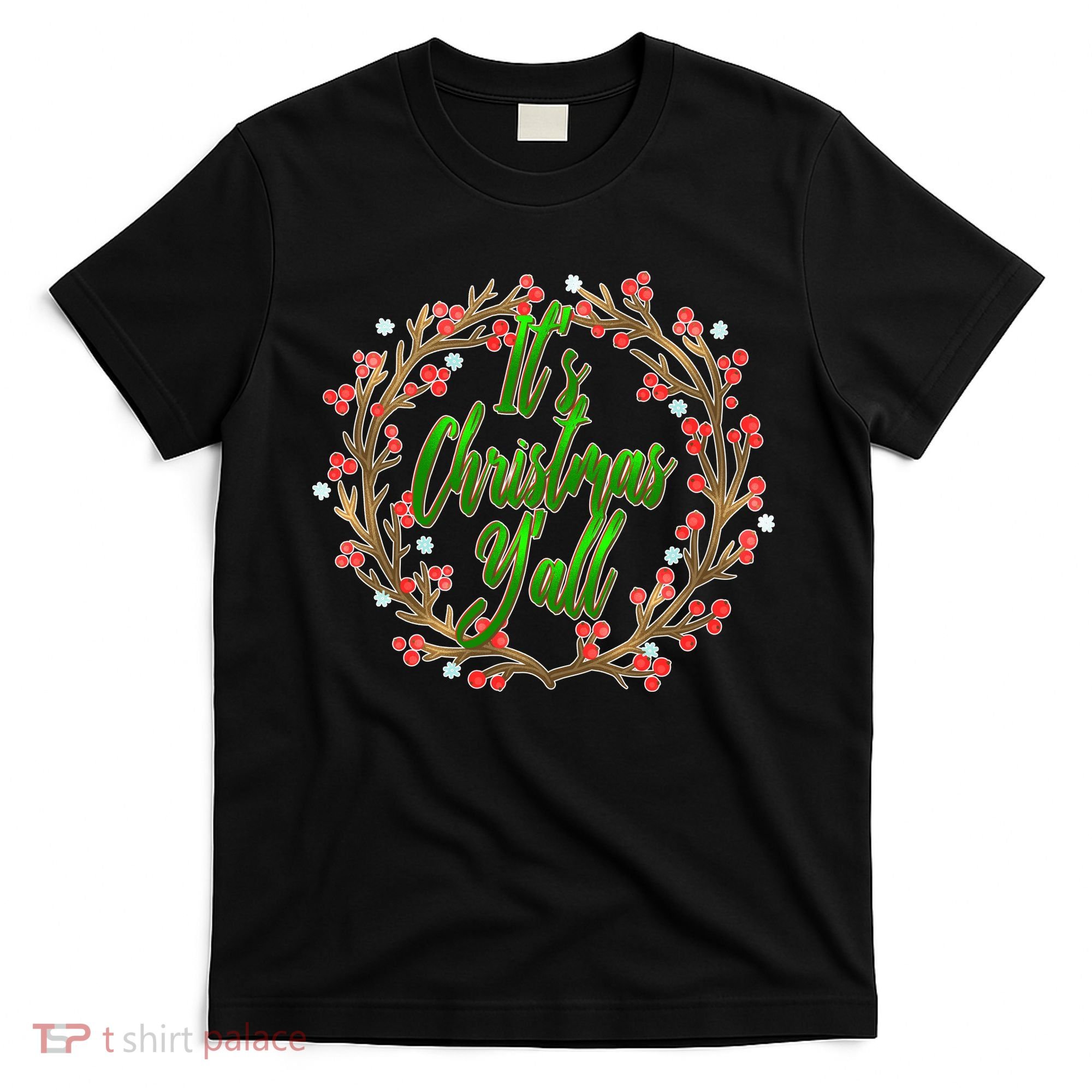 Cute It's Christmas Y'all Colorful Leaf T-Shirt