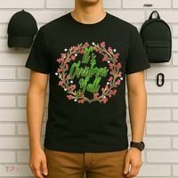 Cute It's Christmas Y'all Colorful Leaf T-Shirt thumb 6