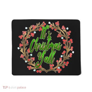Cute It's Christmas Y'all Colorful Leaf Mousepad