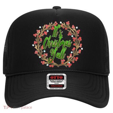 Cute It's Christmas Y'all Colorful Leaf Hat