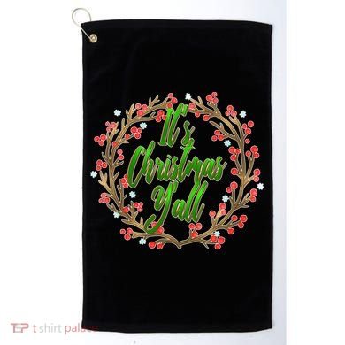 Cute It's Christmas Y'all Colorful Leaf Golf Towel