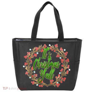 Cute It's Christmas Y'all Colorful Leaf Tote Bag