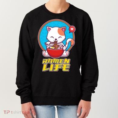 Cute Japanese Ramen Life Kitty Women's Sweatshirt