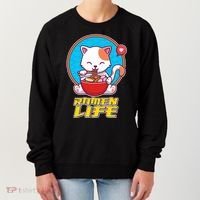 Cute Japanese Ramen Life Kitty Women's Sweatshirt thumb 0
