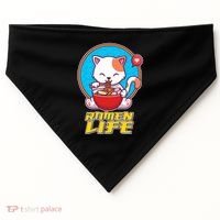 Cute Japanese Ramen Life Kitty USA-Made Doggie Bandana thumb 0
