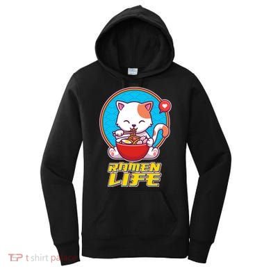 Cute Japanese Ramen Life Kitty Women's Hoodie