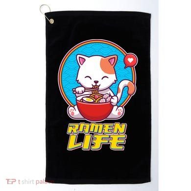 Cute Japanese Ramen Life Kitty Golf Towel