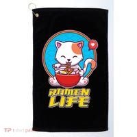 Cute Japanese Ramen Life Kitty Golf Towel thumb 0