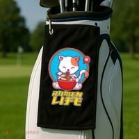 Cute Japanese Ramen Life Kitty Golf Towel thumb 2