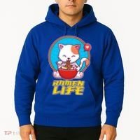 Cute Japanese Ramen Life Kitty Hoodie thumb 2