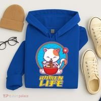 Cute Japanese Ramen Life Kitty Hoodie thumb 4