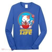 Cute Japanese Ramen Life Kitty Long Sleeve Shirt thumb 0