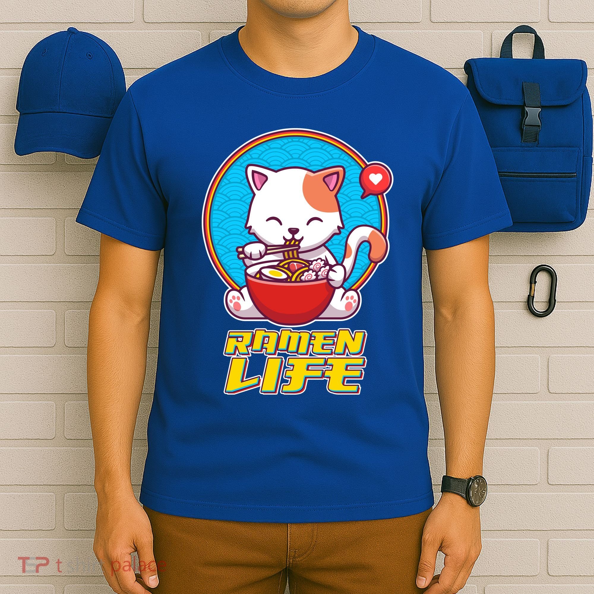 Cute Japanese Ramen Life Kitty T-Shirt