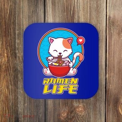 Cute Japanese Ramen Life Kitty Coaster