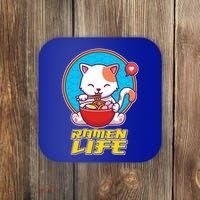 Cute Japanese Ramen Life Kitty Coaster thumb 0