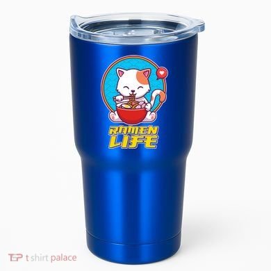 Cute Japanese Ramen Life Kitty Tumbler