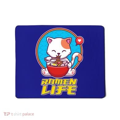 Cute Japanese Ramen Life Kitty Mousepad