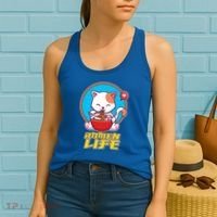 Cute Japanese Ramen Life Kitty Women's Tank Top thumb 2